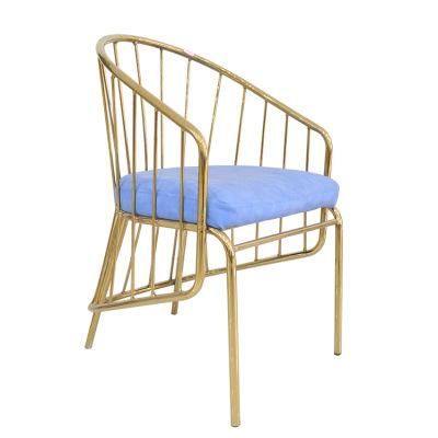 Wholesale Home Furniture Gold Chrome Iron Legs Dining Chair Modern Velvet Fabric Chair