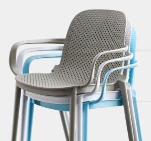 Contemporary Outdoor Furniture Simple Style PP with Armrests Living Room Dining Chair Outdoor Dining Chair