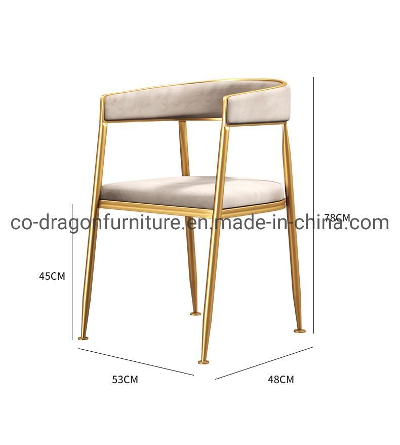 Modern Home Furniture Steel Leg Leather Dining Chair with Arm