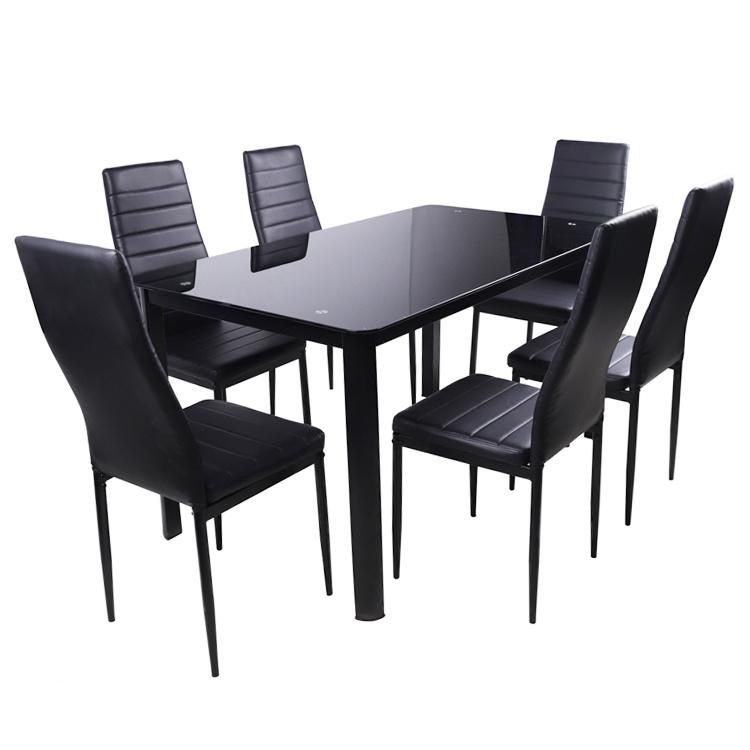 Glass and Metal Simple Modern Dining Room Set