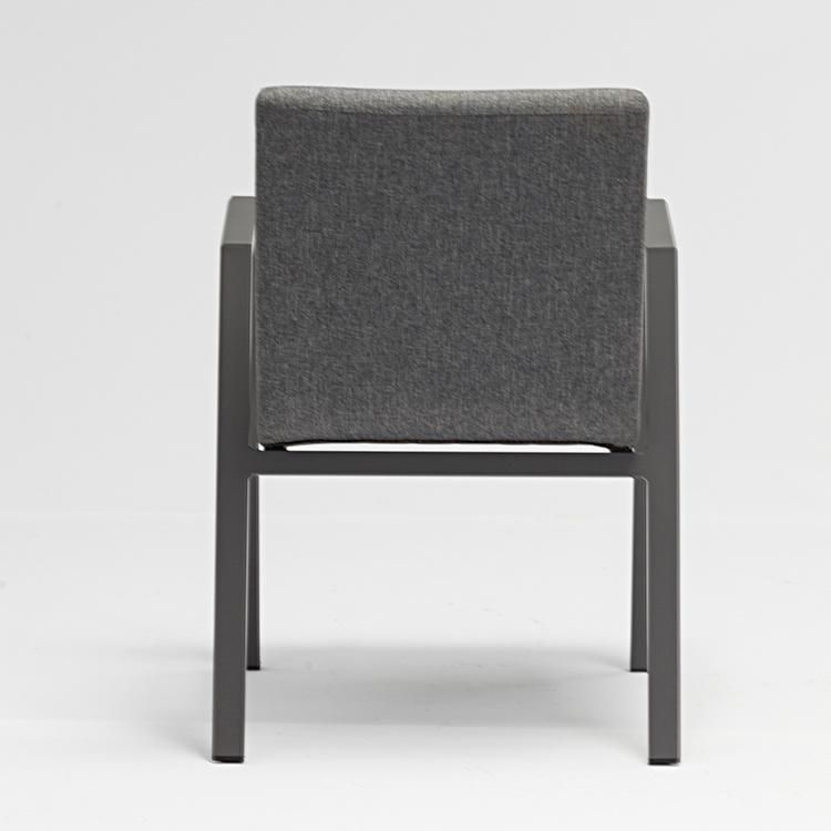 Outdoor Europe Type Modern Metal and Light Grey Fabric Chair for Dining