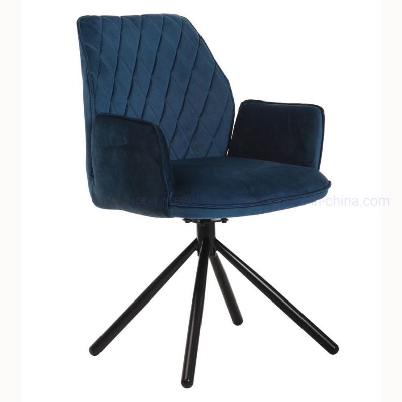 Kitchen Chairs Velvet Cover Soft Seat and Upholstered Chairs with Metal Legs Dining Chair