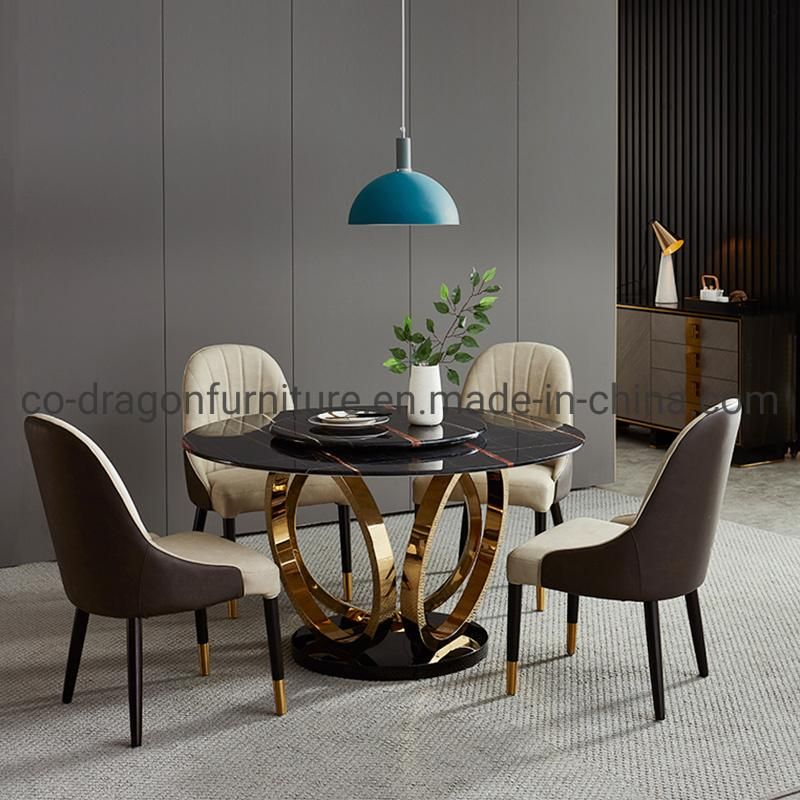 Modern Luxury Gold Stainless Steel Dining Table for Dining Furniture