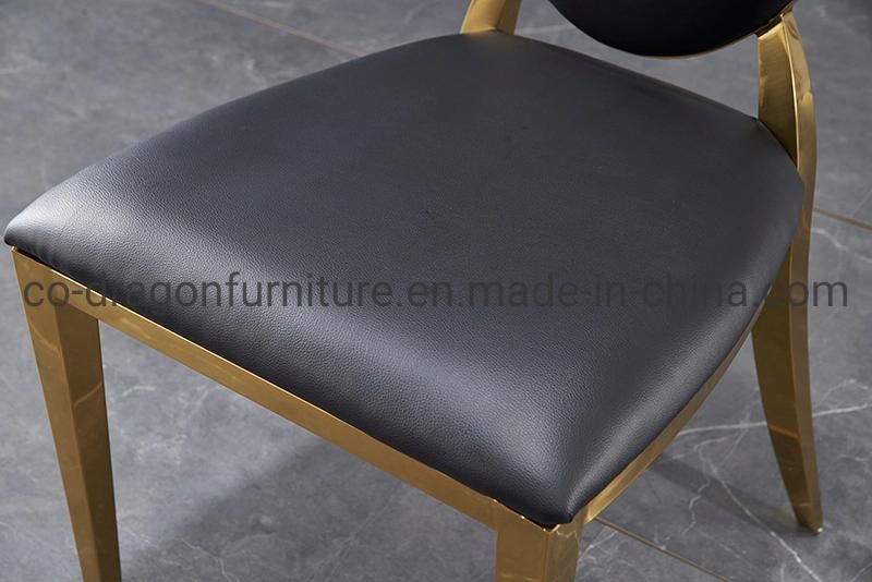 High Quality Home Furniture Leather Luxury Stainless Steel Dining Chair