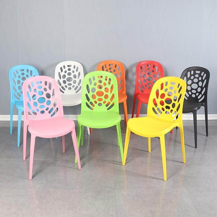 Modern Luxury Hollow out Pink Plastic Chair Dining Room Set Furniture Dining Table Chair Dinner Chairs