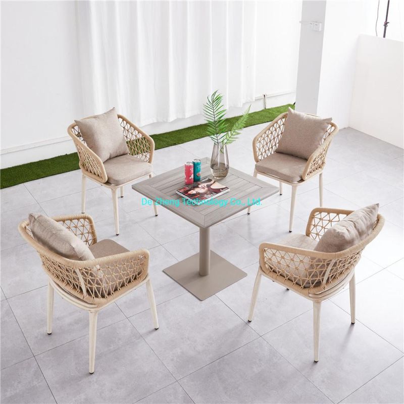 Best Price Metal European Design Modern Stainless Steel Dining Garden Outdoor Furniture Aluminum Sintered Stone Table Set