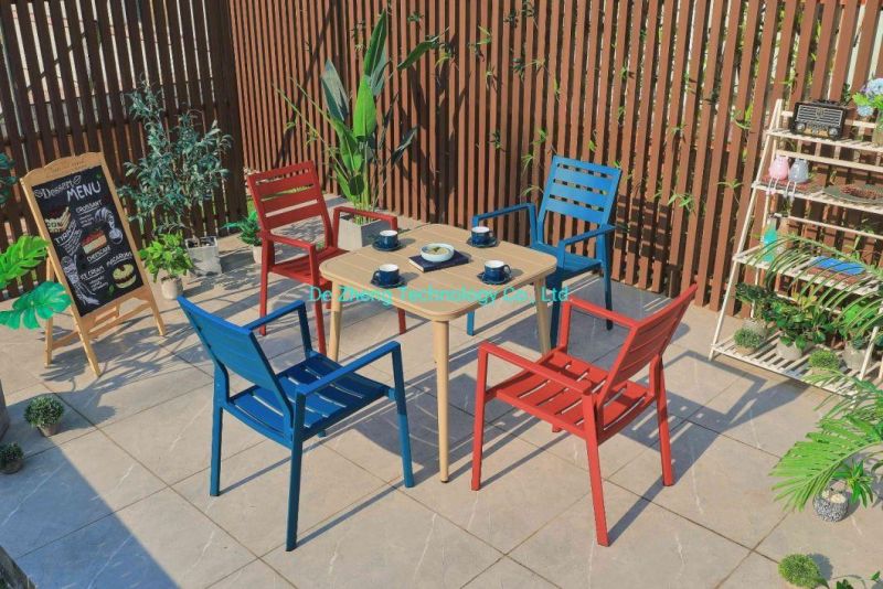 Luxury Modern Colorful Aluminum Outdoor Chairs Garden Aluminum Slats Outdoor Furniture Set