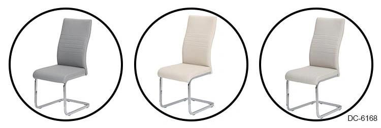 Modern PU Chrome Leg Dining Chair, Hotel Chair