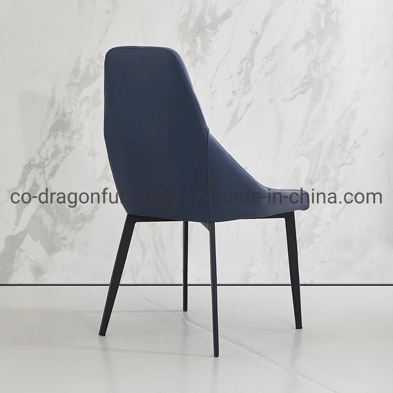 Home Furniture High Back Metal Legs Dining Chair with Leather