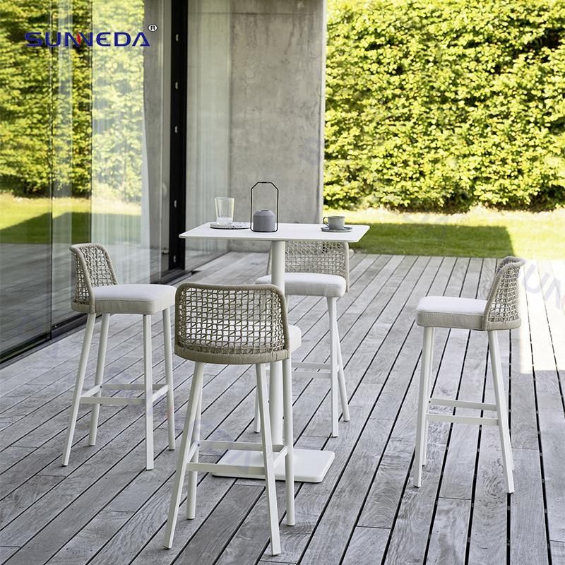 Modern Bar Stool Outdoor Webbing Chair Garden Furniture