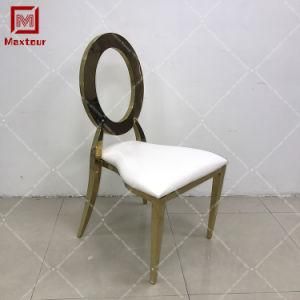 Gold Stainless Steel Dining Chair for Wedding Event Hotel