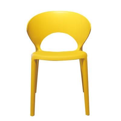 Wholesale Home Furniture Modern Style Plastic Chair Eco-Friendly Yellow PP Dining Chair