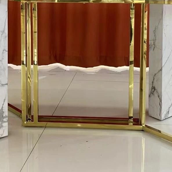 Modern Marble Hotel Luxury Gold Dining Tables