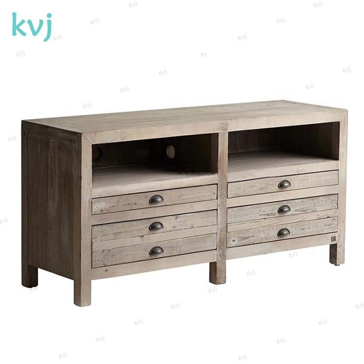 Kvj-7323 Small Vintage Solid Wood TV Cabinet