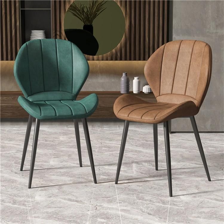 China Wholesale Modern Home Furmiture Restaurant Industrial Metal Legs PU Leather Dining Chairs