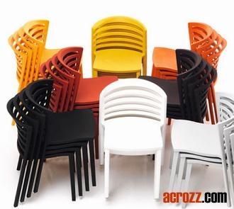 Outdoor Garden Banquet Furniture Plastic Stacking Dining Venezia Chair