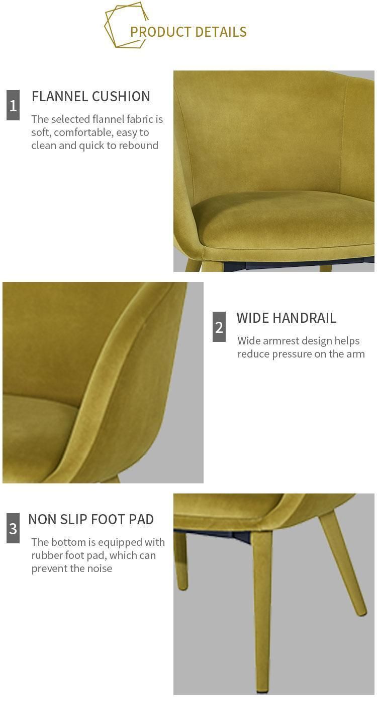 Customized Gold Velvet Fabric Upholstery Sofa Dining Lounge Chair