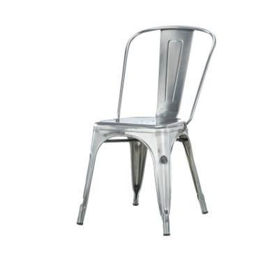 Metal Dining Chair Polished + Brushed Finishing Industrial Beach Dining Furniture Chair