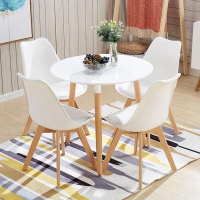 Factory Price MDF Table 4 Seats Salle Manger Wholesale Wooden Scandinave Dinner Table Round Dining Table for Kitchen