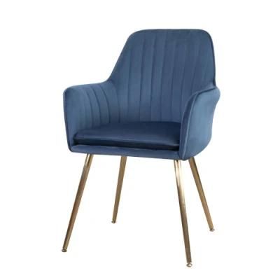 Leisure Restaurant Dining Chair with Gold Finish Metal Leg Dining Room Chair