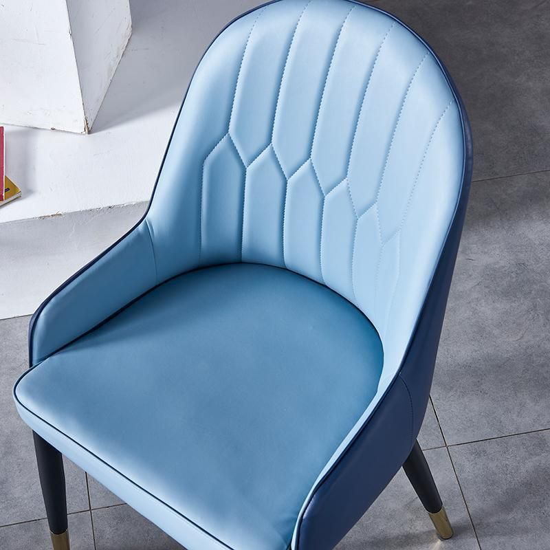 Luxury Hotel Rrmchair High Back Upholstered Seat Leather Dining Chair