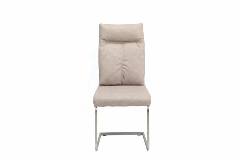 Fabric Nickel Brush Legs Dining Room Chair