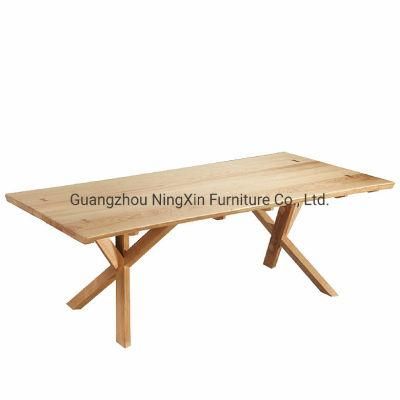 Natural Style Commercial Solid Wood Large Firm Rectangle Dining Table for Restaurant Use