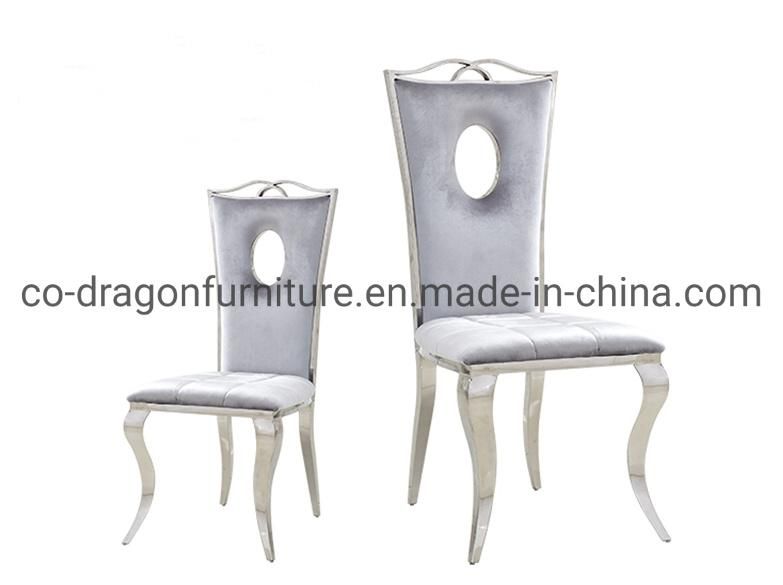 High Quality Wedding Furniture Metal Leather Stainless Steel Dining Chair