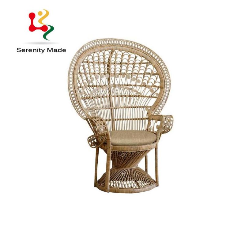 Modern Event Hire Peacock Rattan Dining Chairs Wood Chairs