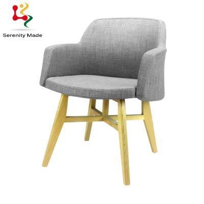 Modern Hotel Restaurant Furniture Sets Wood Frame Fabric Dining Chair