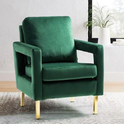 High-Density Sponge Flannel Finish Modern Leisure Luxury Living Room Arm Chair