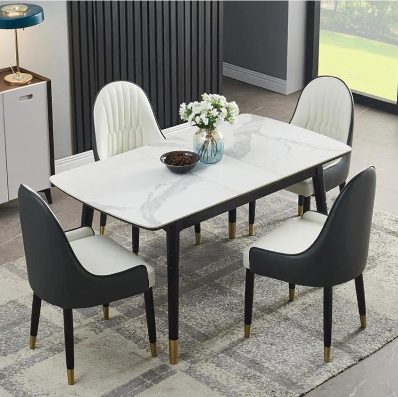 Hot Sale Living Room Modern Dinner Furniture Leather Cushion Metal Dining Chairs