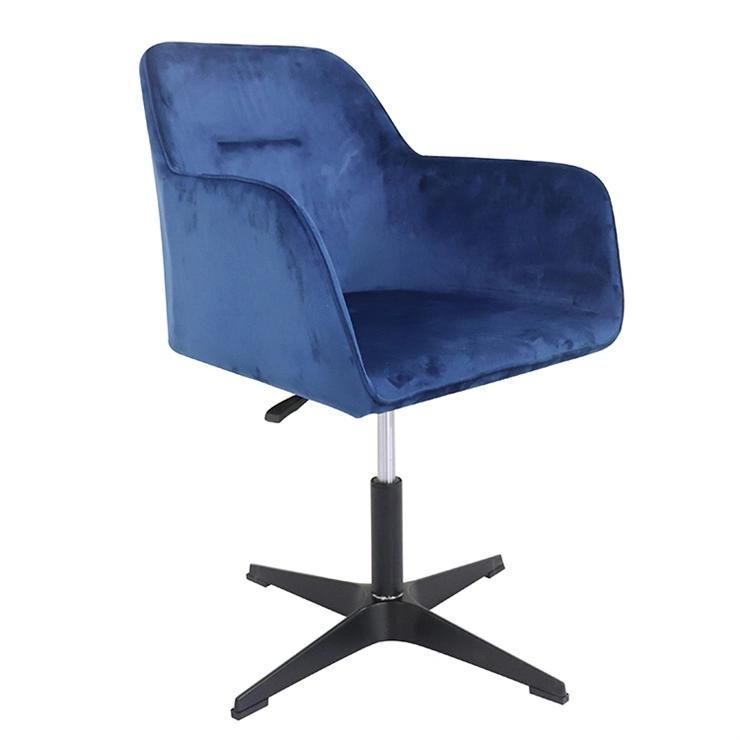 Modern Deluxe Velvet Adjustable Height Swivel Back Armrest Bar Chair