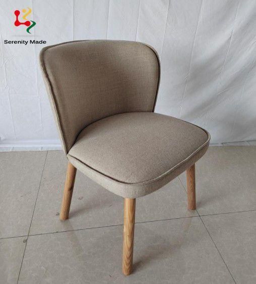 Coffee Shop Furniture Timber Legs Cafe Fabric Dining Chair