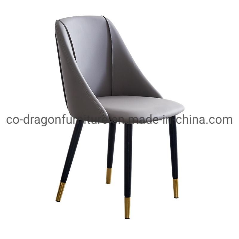 Colorful Metal Legs PU Leather Coffee Dining Chair Sets Furniture