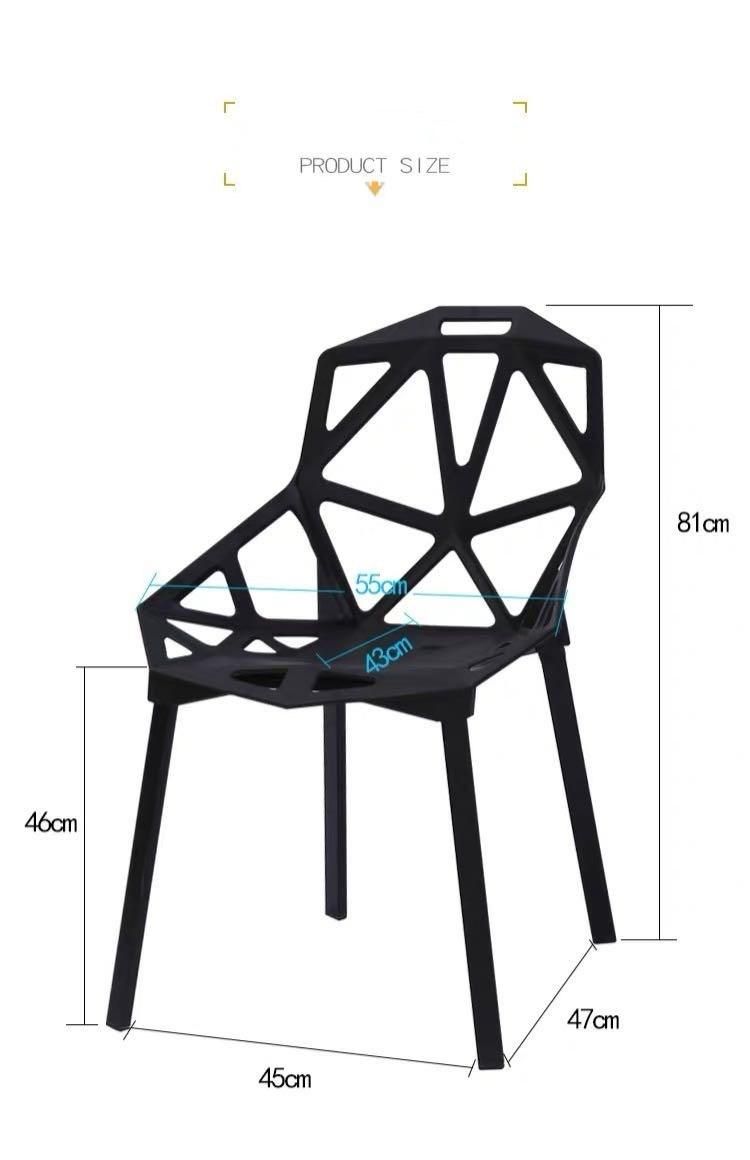 Colorful Backrest Home Furniture Metal Legs Plastic Stackable Dining Chair