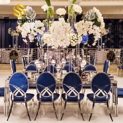 China Wholesale Wedding Banquet Stainless Steel Dining Chairs and Tables