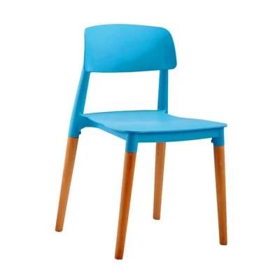 Coin De Repas Art Chair Kids Chair Wood Waiting Chair Blue Seats Plastic Dining+Chairs