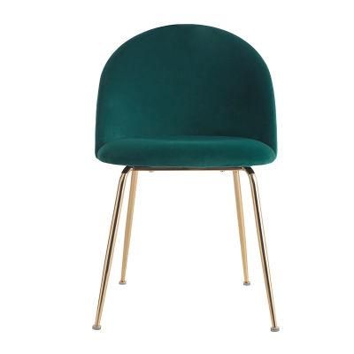 Free Sample Nordic Modern Velvet Armrest Colorful Dining Room Chairs with Gold Metal Legs for Dining Room and Restaurant