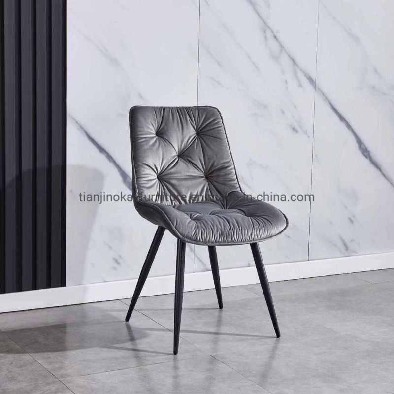 Furniture Modern Design Restaurant Grey Velvet Leisure Fabric Dining Room Chair Dining Chair Table Sets