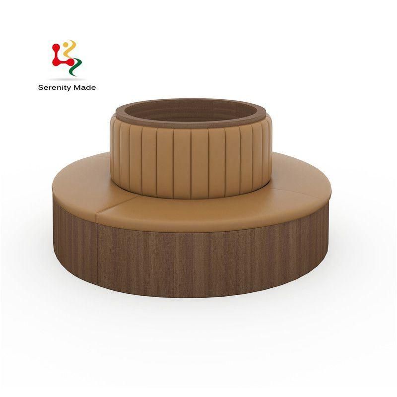 Modern Design Furniture Round Corner Leather Booth Seating