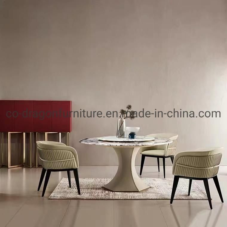 Modern Leather Dining Chair with Wooden Legs for Dining Furniture