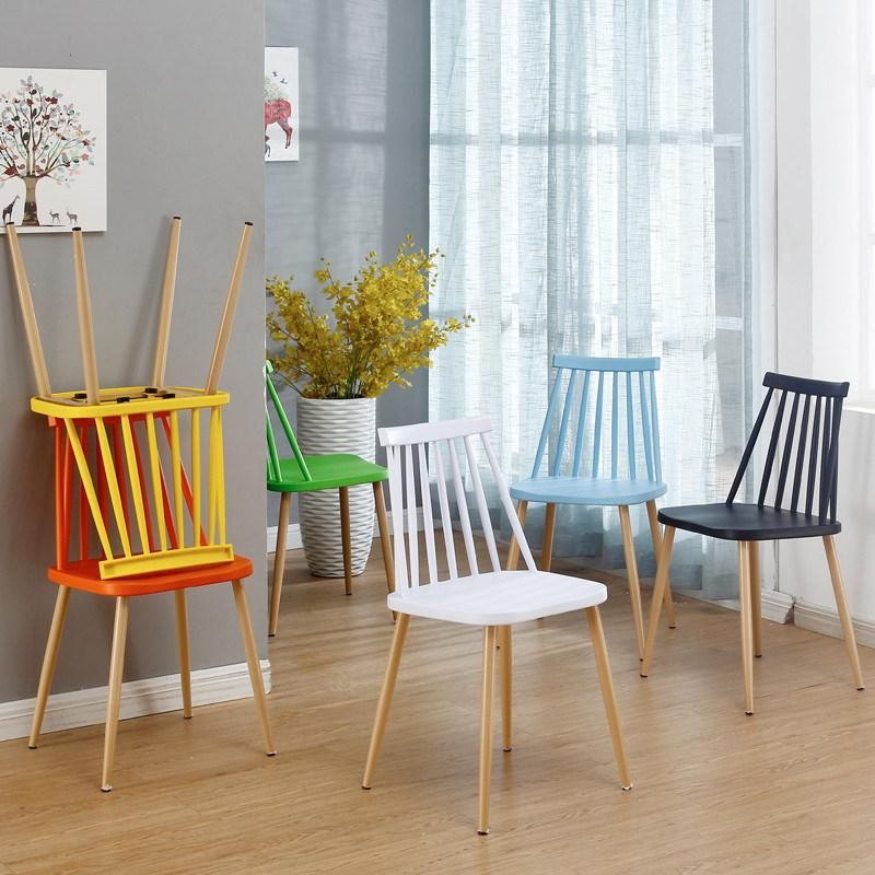 Cheap Price Nordic Modern Chair Home Furniture Windsor Restaurant Chair Metal Leg Plastic Dining Chair