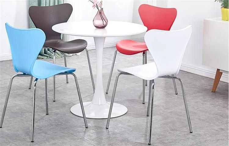 Modern Restaurant Furniture Cheap Plastic Dining Chairs with Metal Legs