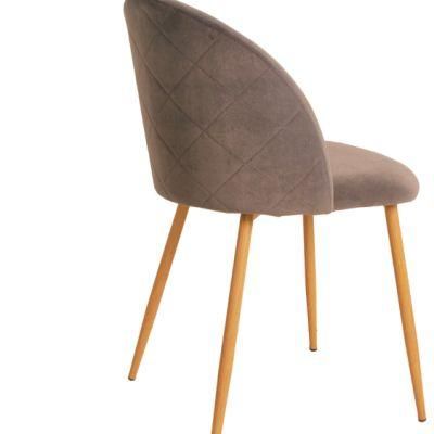 Scandinavian Nordic Modern Cafe Wing Back Arm Pink Tufted Velvet Chair Contemporary Classic Design Dining Chair with Metal Legs