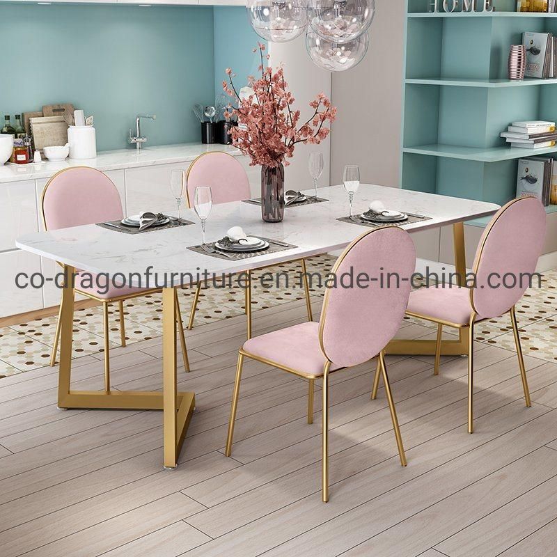 Modern Furniture Gold Stainless Steel Velvet Fabric Wedding Dining Chair