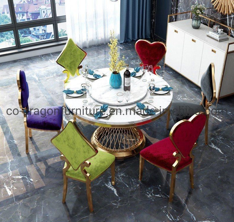 Home and Wedding Furniture Gold Stainless Steel Velvet Dining Chair