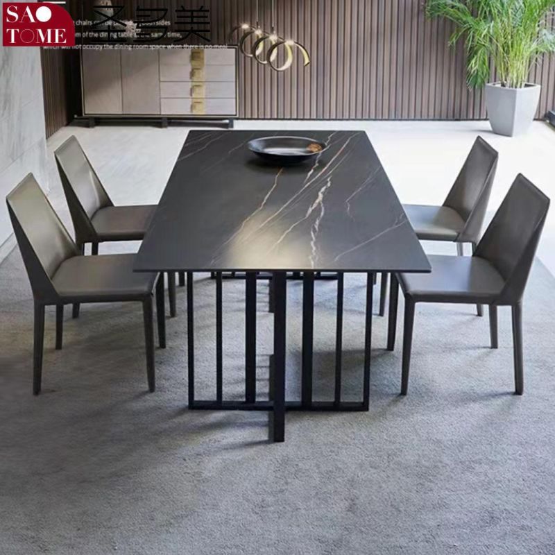 Modern Rock Board Furniture Cross Lattice Dining Table