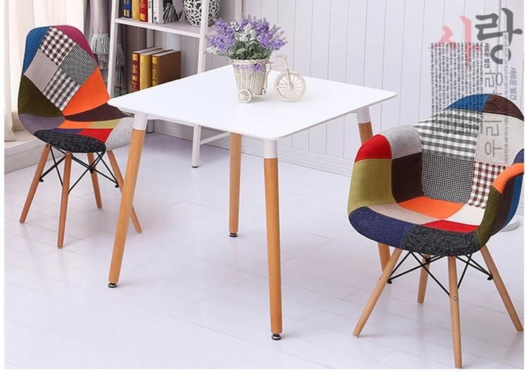 Wholesale Price Modern Dsw Fabric Chair French Style Patchwork Dining Chair with Armrest