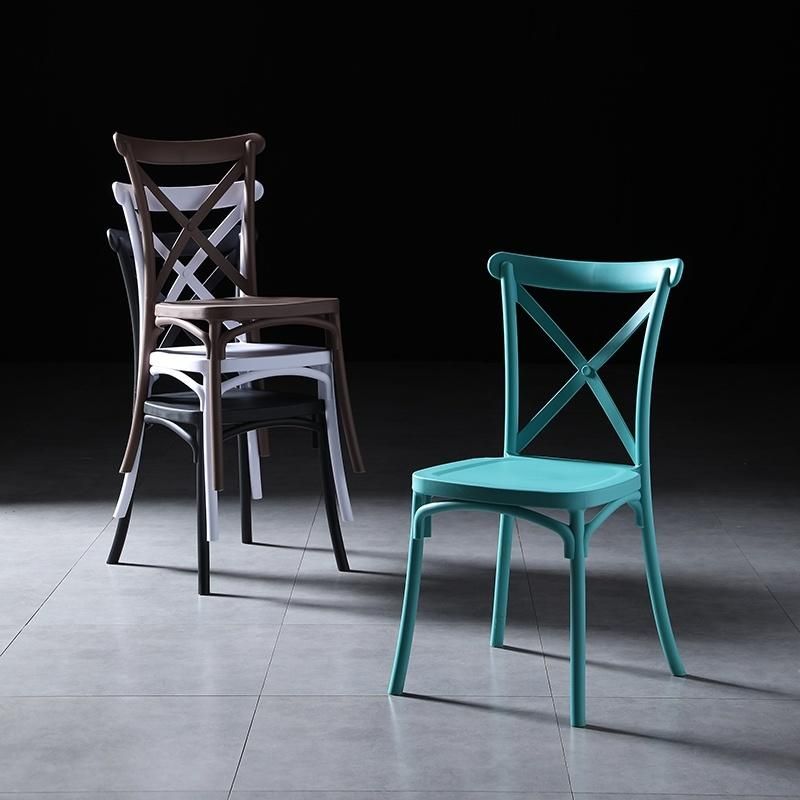 Manufactory Supply Cheap and Fine Vintage Plastic Cross Dining Chair